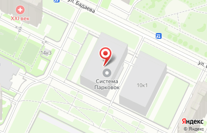 Автостоянка Паркинг на улице Бадаева, 12 к 1 на карте