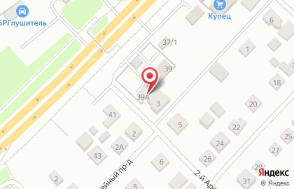 Мастерская шиномонтажа в переулке 2-й Арсенальный, 39/1 на карте