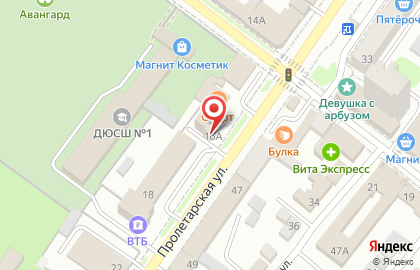 Мебельный салон Уют на Пролетарской улице на карте