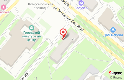 Фирменный магазин алкогольной продукции АЛВИЗ на улице Мельникова в Новодвинске на карте