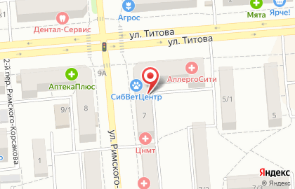 ЦНМТ на улице Титова на карте