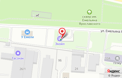 Заправочная станция Экойл в Свердловском районе на карте