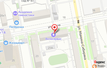 Екатеринбург, велосервис на карте