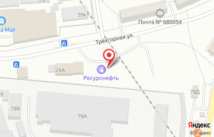 Шиномонтажная мастерская на Трёхгорной улице на карте