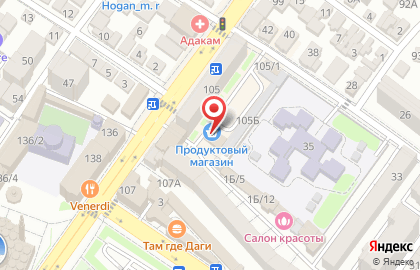 Продовольственный магазин в Советском районе на карте