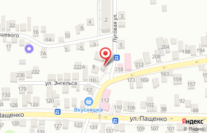 Продовольственный магазин на Луговой улице на карте