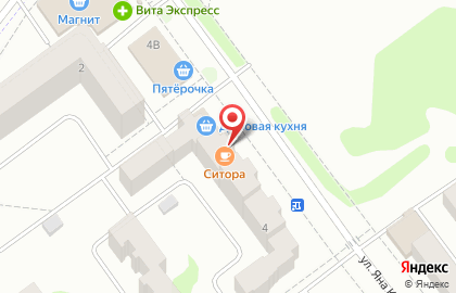Кафе восточной кухни Ситора на улице Яна Крастыня на карте