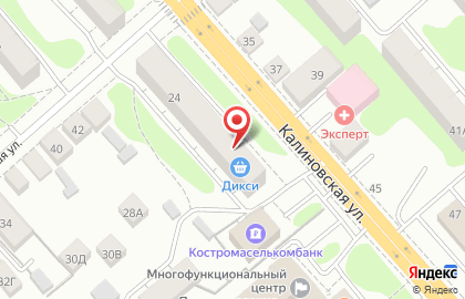Супермаркет ДИКСИ на Калиновской улице на карте