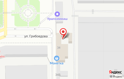 Бункер на улице Грибоедова на карте