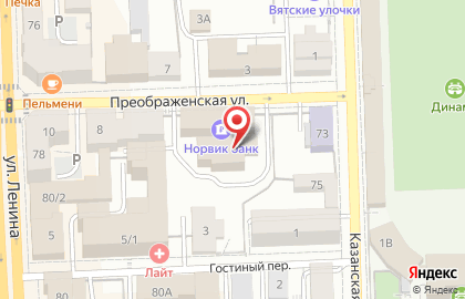 АКБ Вятка-Банк на Преображенской улице на карте