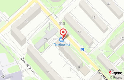 Супермаркет Пятёрочка в Заводском районе на карте