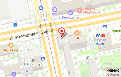 Банк втб Северо-запад на Кантемировской улице на карте