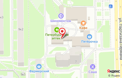 Ветеринарная клиника Чеширский Кот на улице Партизана Германа на карте