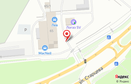 Шиномонтажная мастерская на улице Старцева на карте
