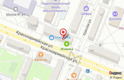 Продовольственный супермаркет Мария-Ра на Красноармейской улице на карте