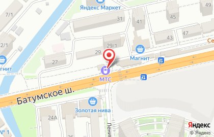 Салон продаж и обслуживания МТС в Лазаревском районе на карте