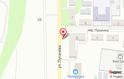 Магазин продуктов Наш плюс в переулке Пушкина на карте