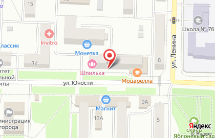 Мебельный базар на улице Юности на карте