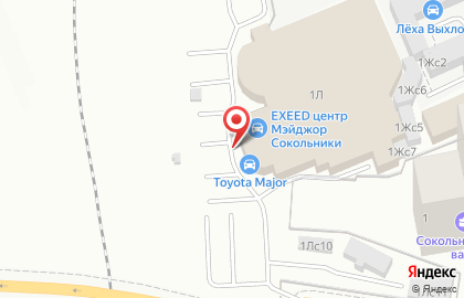 Автоцентр Toyota Major на улице Сокольнический Вал на карте