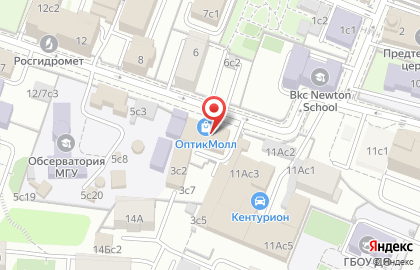 Салон-магазин брендовой оптики ОптикМолл в Нововаганьковском переулке на карте