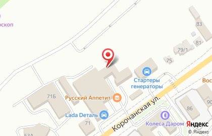 Шиномонтажная мастерская на Корочанской улице на карте