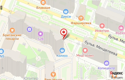 Магазин Колхоз на бульваре Менделеева на карте