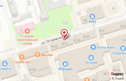 Торговый комплекс Нарышево на улице Островского на карте