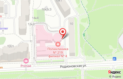 Городская поликлиника №219 на Родионовской улице на карте