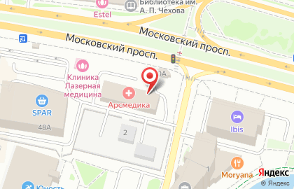 Клиника Арс медика в Московском проезде на карте