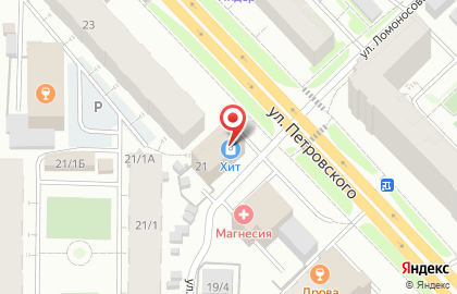 Продовольственный магазин на улице Петровского на карте