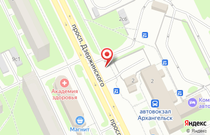 Автостоянка в Архангельске на карте