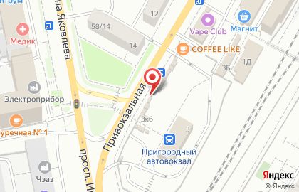 Киоск овощей и фруктов на Привокзальной улице на карте
