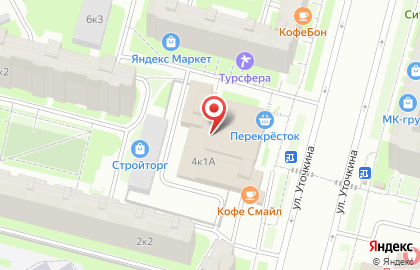 Аптека Да, Здоров! на улице Уточкина, 4 к 1а на карте