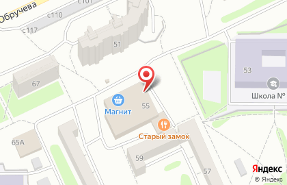 Универсальный магазин Новосел на улице Обручева на карте
