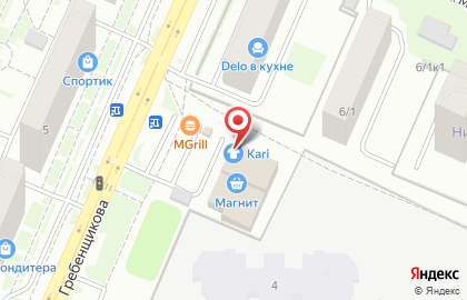 Бар Сова на улице Гребенщикова на карте