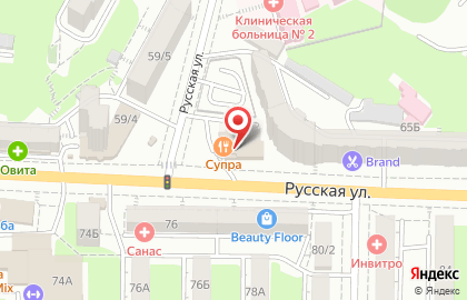 Сеть супермаркетов Фреш25 в Советском районе на карте