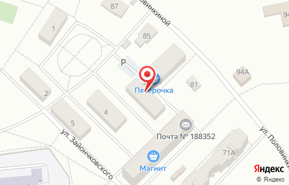 Амбулатория на улице Зайончковского на карте