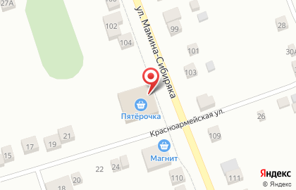 Супермаркет Пятёрочка на улице Мамина-Сибиряка на карте