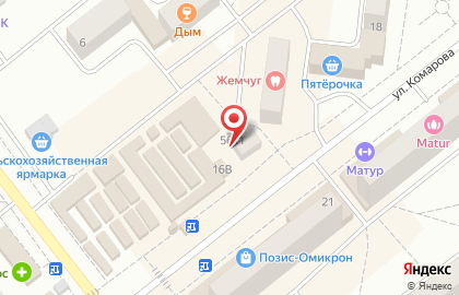 Кафе Узген на улице Комарова на карте