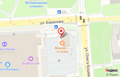 Кафе Базилик на улице Баранова на карте