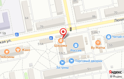 Киоск фастфудной продукции на улице Ленинградской на карте