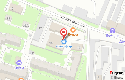 Магазин низких цен Светофор на Студенческой улице на карте
