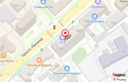 Банкомат АТБ на проспекте Ленина, 19 на карте