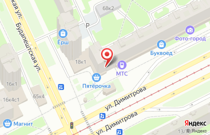 Киоск по продаже фруктов и овощей в Фрунзенском районе на карте