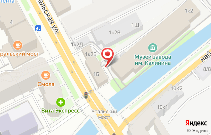 Высшая школа художественной гимнастики на Уральской улице на карте