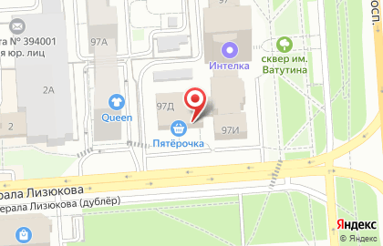 Торговый дом Карат в Коминтерновском районе на карте