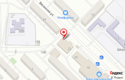 Супермаркет на Весенней улице на карте