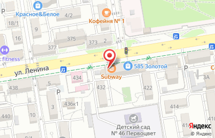 Ресторан быстрого питания Subway на улице Ленина на карте