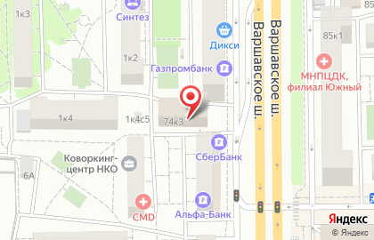 Отдел социальной защиты населения Нагорного района Южного административного округа г. Москвы на карте