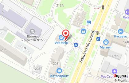 Шиномонтажная мастерская в Железнодорожном районе на карте